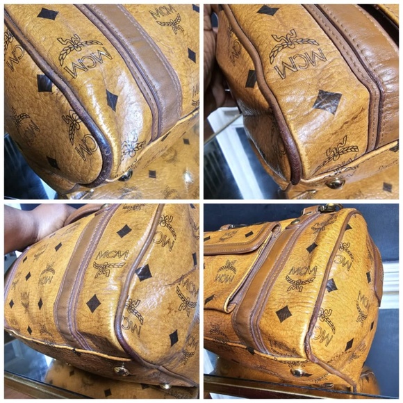 Authentic MCM Visestos BOSTON Bag Cognac - Picture 10 of 13